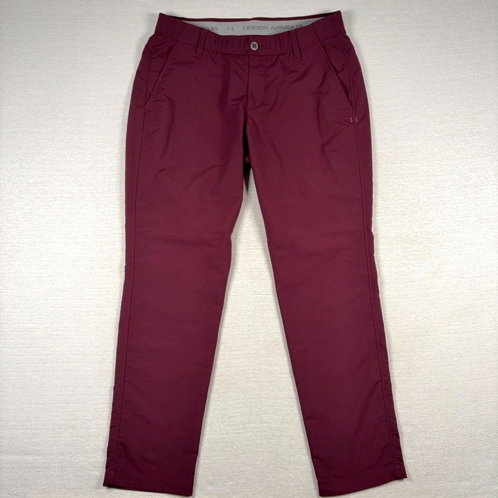 Under Armour Match Play Tapered Golf Pants Mens Size 34x30 Burgundy